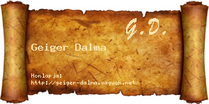 Geiger Dalma névjegykártya